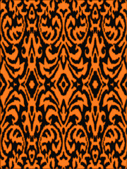 Seamless wallpaper with a damask pattern.