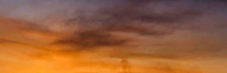  Colorful cloudy sky at sunset. Gradient color. Sky texture, abstract nature background