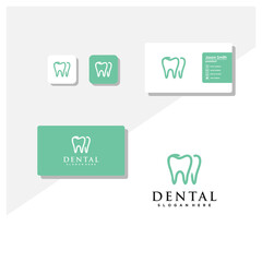 dental logo and business card vector