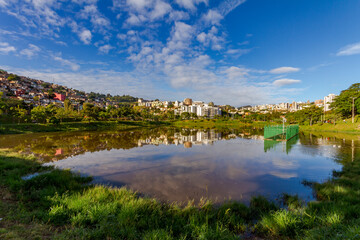 Partial view of Santa Lúcia Dam, in Belo Horizonte, Minas Gerais state, Brazil
