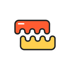 Toe separator color line icon. Isolated vector element.