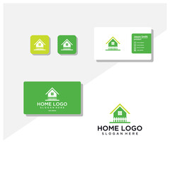 Home logo and business card vector