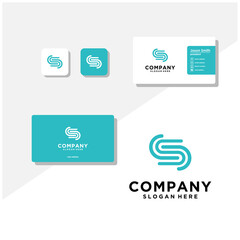 letter S logo and business card vector template