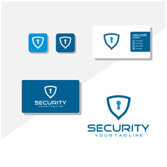 security shield logo and business card vector