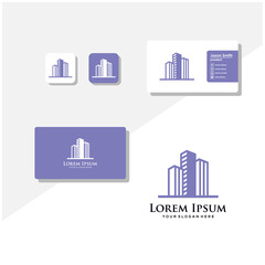 building logo and business card vector