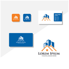 building logo and business card vector