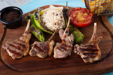 Lamb chops kebab turkish barbecue cuisine
