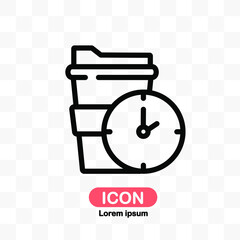 Coffee Break icon vector isolated on transparent background.
