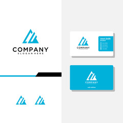 letter cf logo design and business card vector template