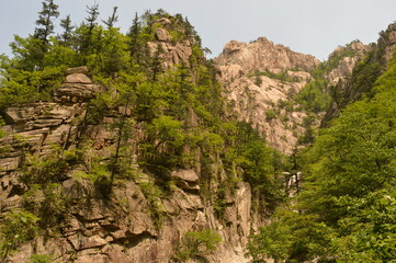 Hiking and climbing in the stunning Seoraksan Mountain Range in South Korea, Asia