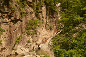 Hiking and climbing in the stunning Seoraksan Mountain Range in South Korea, Asia