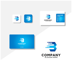 letter B logo design and business card vector