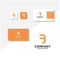 letter B logo design and business card vector