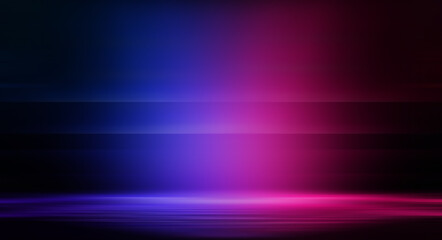 Naklejka premium Modern minimalistic, futuristic studio background. Dark background with lines and spotlights, neon light, night view. Abstract blue background. Empty stage.