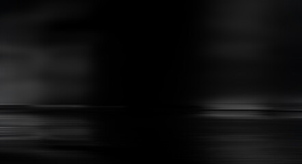 Modern minimalistic, futuristic studio background. Dark background with lines and spotlights, neon light, night view. Abstract blue background. Empty stage.