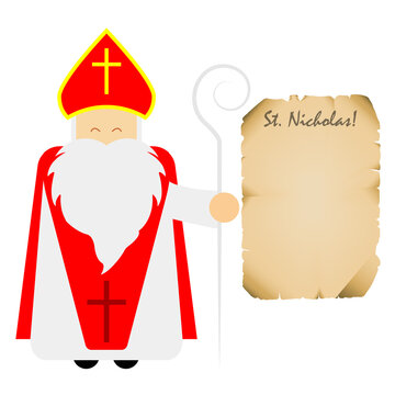 Letter to saint nicholas, vector art illustration.