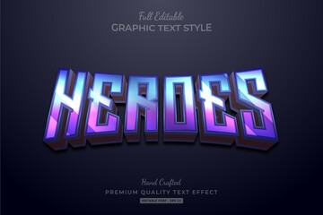 Naklejka na ściany i meble Heroes Gradient Editable Premium Text Effect