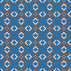 Vector seamless pattern texture background with geometric shapes, colored in blue, brown, white colors.