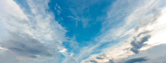  White, Fluffy Clouds In Blue Sky. Background From Clouds.