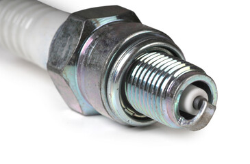 Electronic spark plug for car. Isolated object on white background