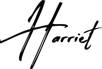 Harriet-Female Name Modern Brush Calligraphy Cursive Text on White Background