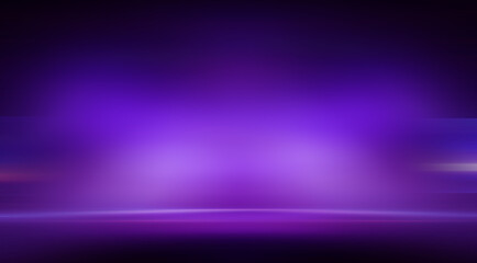 Modern minimalistic, futuristic studio background. Dark background with lines and spotlights, neon light, night view. Abstract blue background. Empty stage.