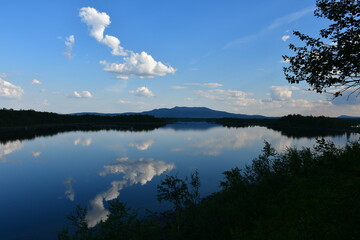 reflection of clouds on the lake