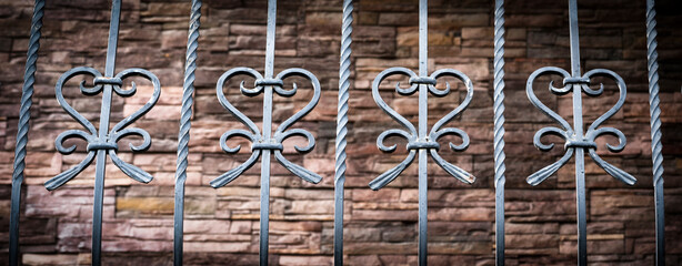 Balcony with metal forged railing