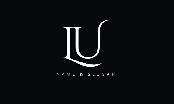 LU, UL, L, U abstract letters logo monogram