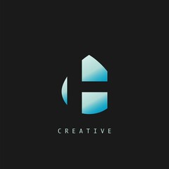 Abstract Techno Letter H Logo Icon, vector design concept water drop shape