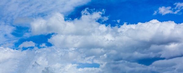  blue sky background with tiny clouds. panorama