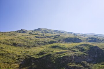 View of the mountain meadows in the Sibillini Mountains National Park (Marche, Italy, Europe)