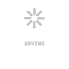 Saving icon on white background. Vector illustration in flat design. Preparing, process. Design for webpage, banner, logo, app. 