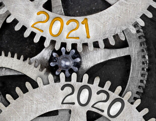 Metal Wheels with New Year 2021