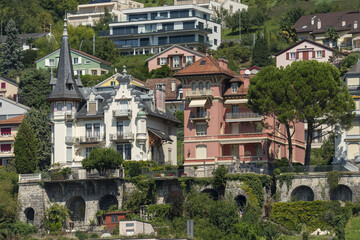 Obraz premium old villa Belle epoque in Montreux, Switzerland