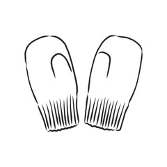 Baby mittens vector sketch icon isolated on background. Hand drawn Baby mittens icon. the mittens, vector sketch illustration