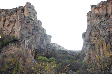 Ihlara valley and the gorge, Cappadocia, Turkey. Beautiful nature background. Travel to Turkey.