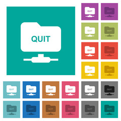 FTP quit square flat multi colored icons