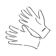 Obraz premium Sketch of winter gloves, vector illustration isoltaed on white background, pair of gloves, gloves, vector sketch illustration