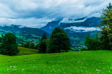 The place called Grindelwald in Switzerland