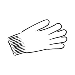 Sketch of winter gloves, vector illustration isoltaed on white background, pair of gloves, gloves, vector sketch illustration