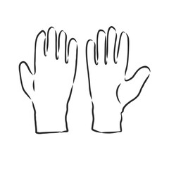 Sketch of winter gloves, vector illustration isoltaed on white background, pair of gloves, gloves, vector sketch illustration