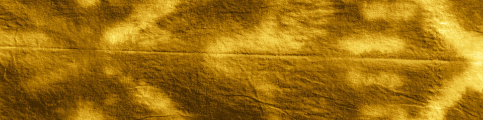 Gold Foil Ikad Chevron. Tie-Dye Background. 