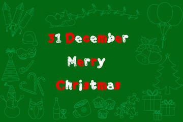 Vector illustration of, Christmas card design with christmas ornaments. Christmas and new year concept.
