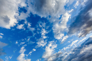 Obraz premium blue sky background with tiny clouds. panorama