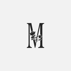 Monogram Initial Letter M Logo Icon, vector design concept