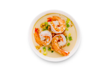 Steamed eggs with shrimp