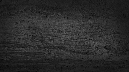 rustic rough black travertine stone tile texture with dark gradient at corners. vignette black stone texture background.