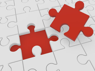 Business concept - final piece of jigsaw puzzle - Stock Image