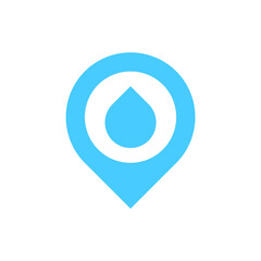 Water drop and location icon